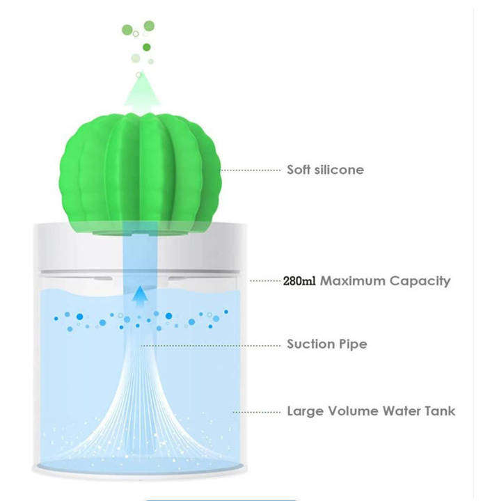 Cactus Soft Light Humidifier - 280ml