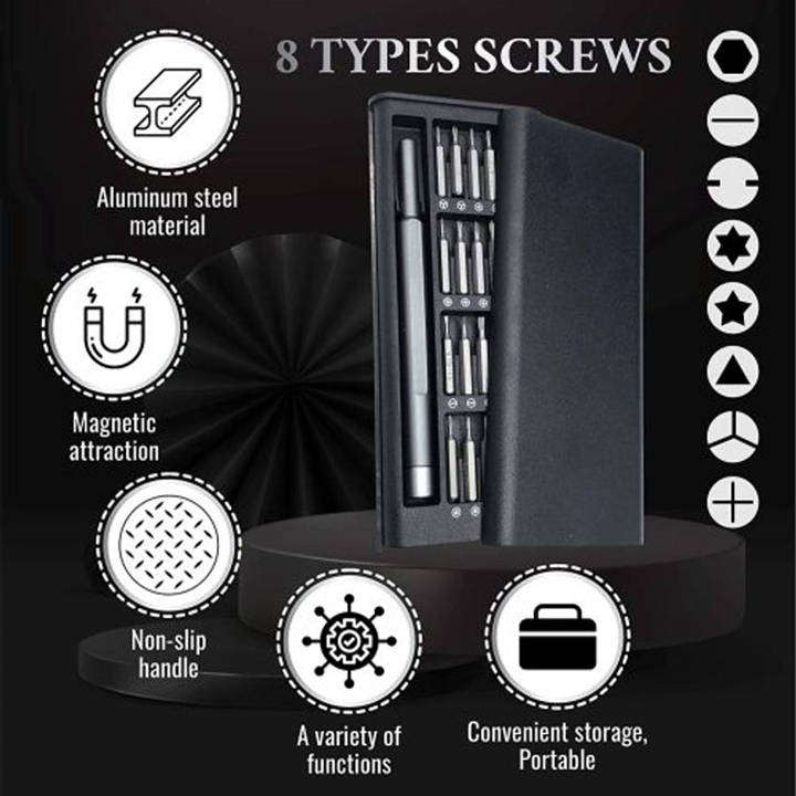 Magnetic Precision Screwdriver Set Electronics, Eyeglass, Watch Repair Tool Kit 24 in 1