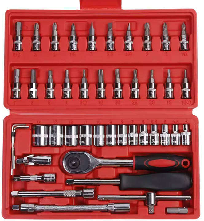 46 Pieces Chrome Vanadium Socket/Wrench Set