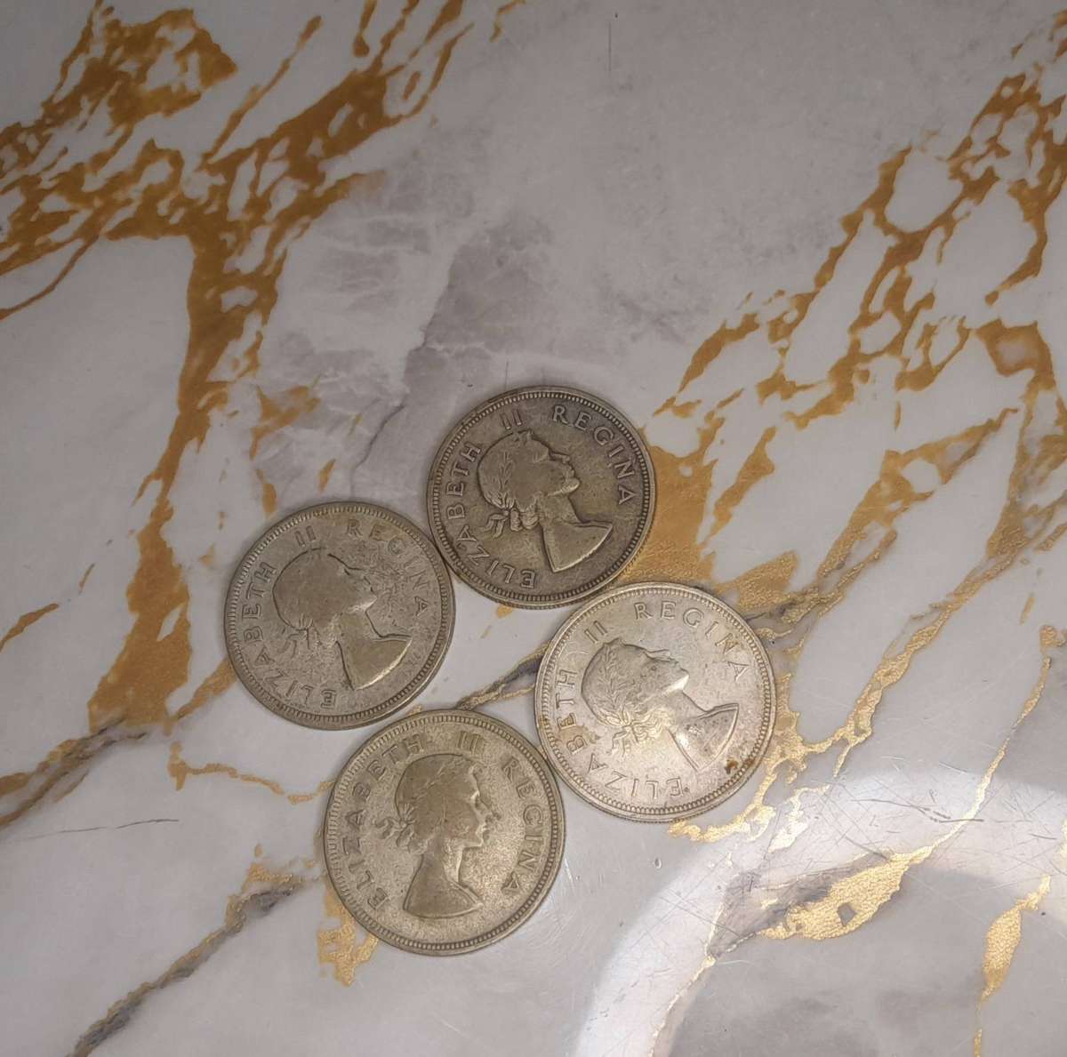 4xElizabeth Regina 2 1/2 South African Shillings Collection