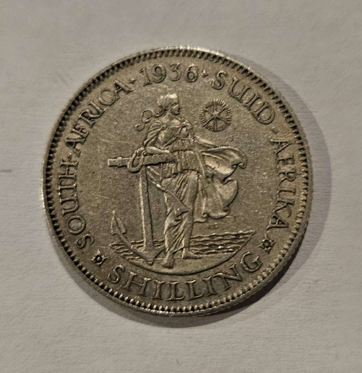 South African 1936 1 Shilling Silver