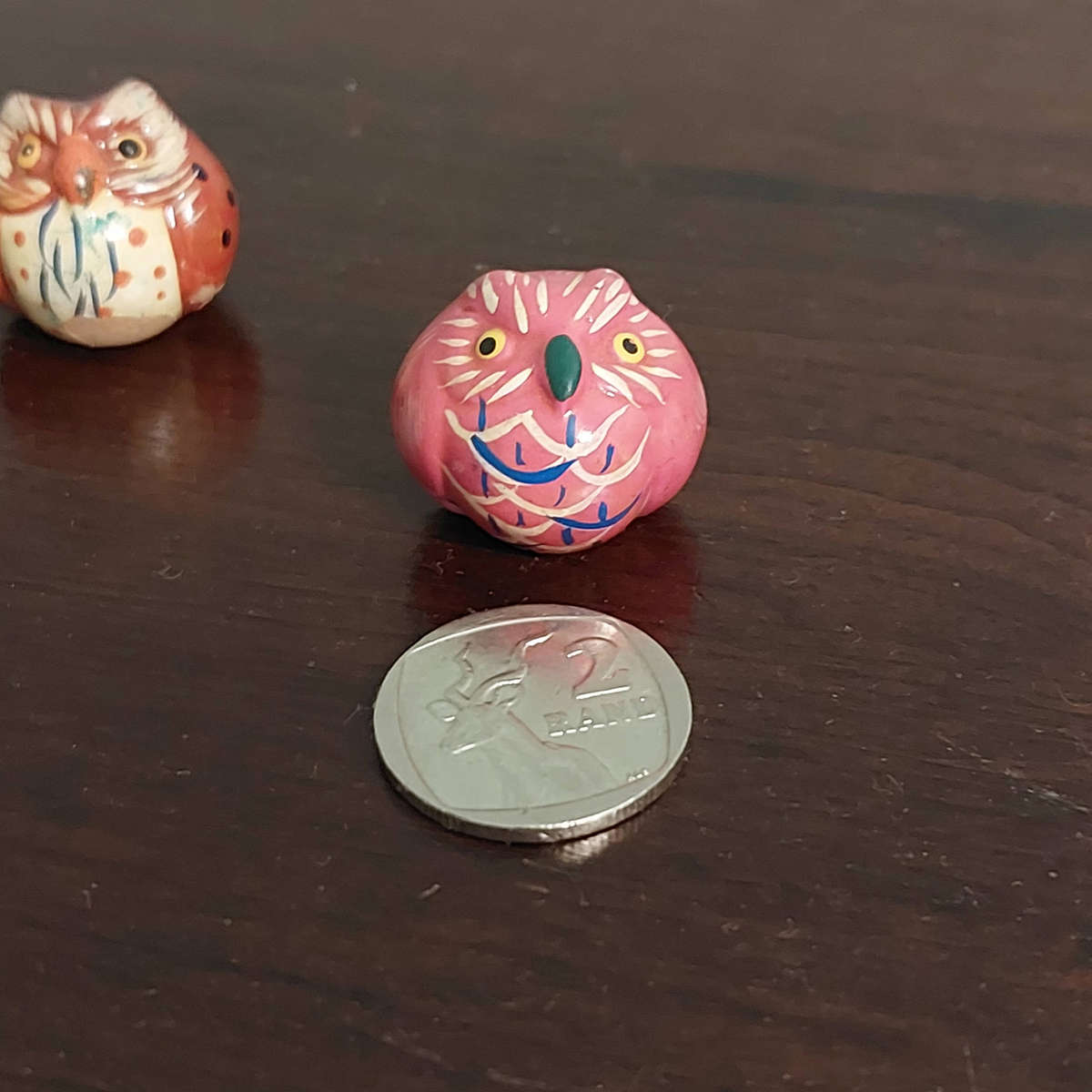 Miniature Ceramic Hand Painted Owls ×6
