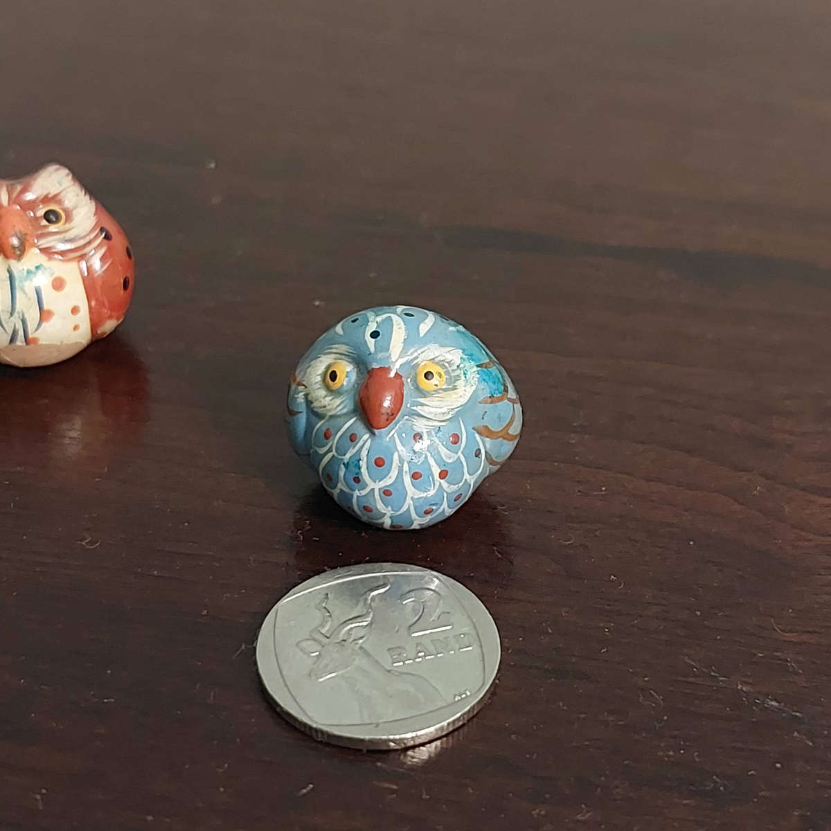Miniature Ceramic Hand Painted Owls ×6