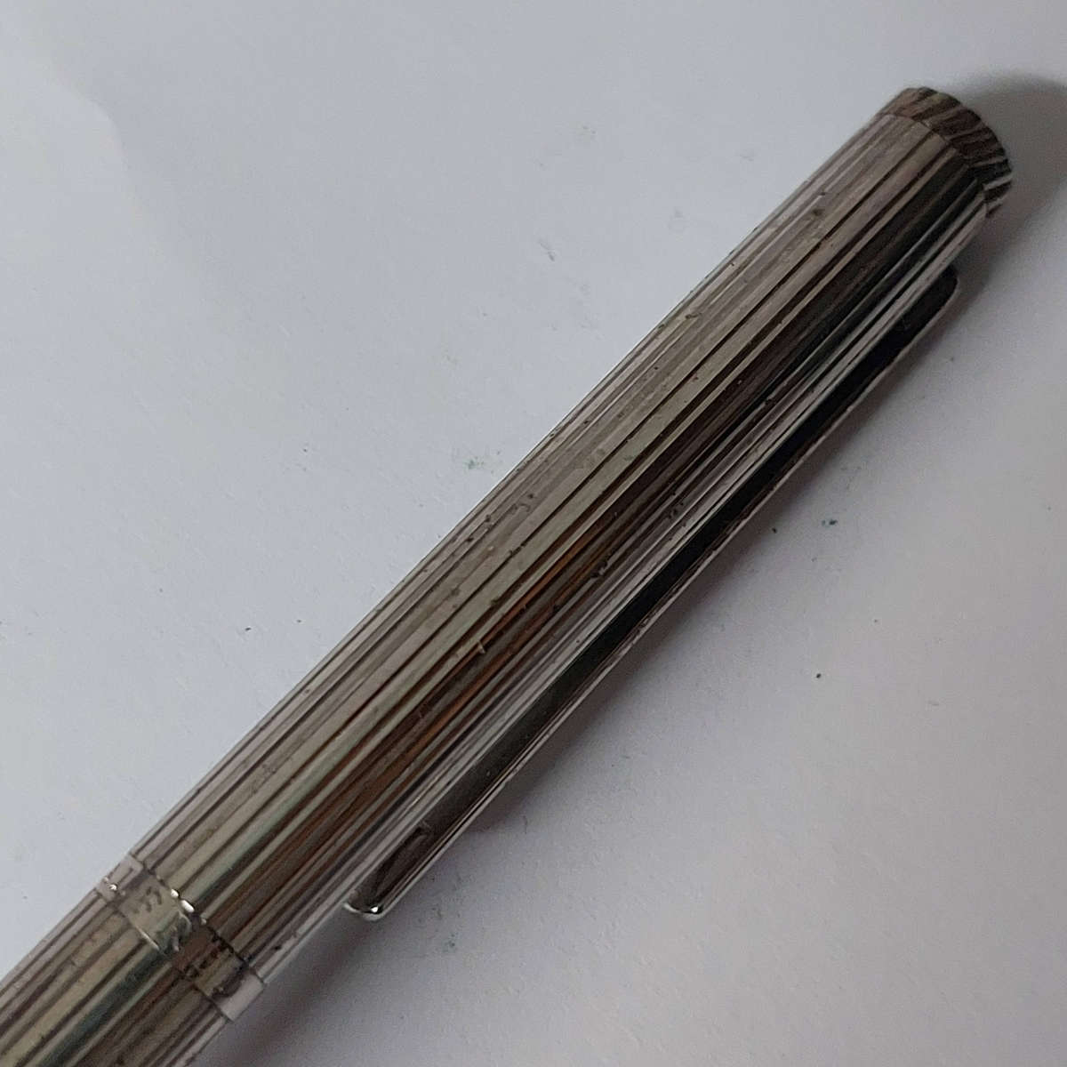 Alfred Dunhill Gemline Platinum Plated Line Roller Ball Pen - Fair Condition