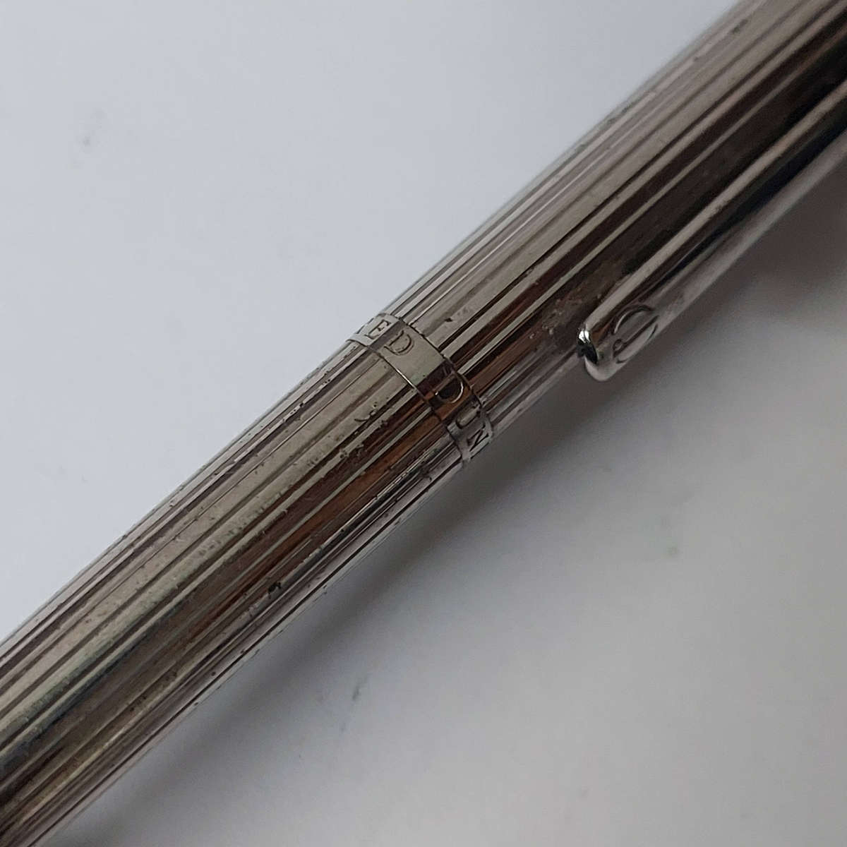 Alfred Dunhill Gemline Platinum Plated Line Roller Ball Pen - Fair Condition