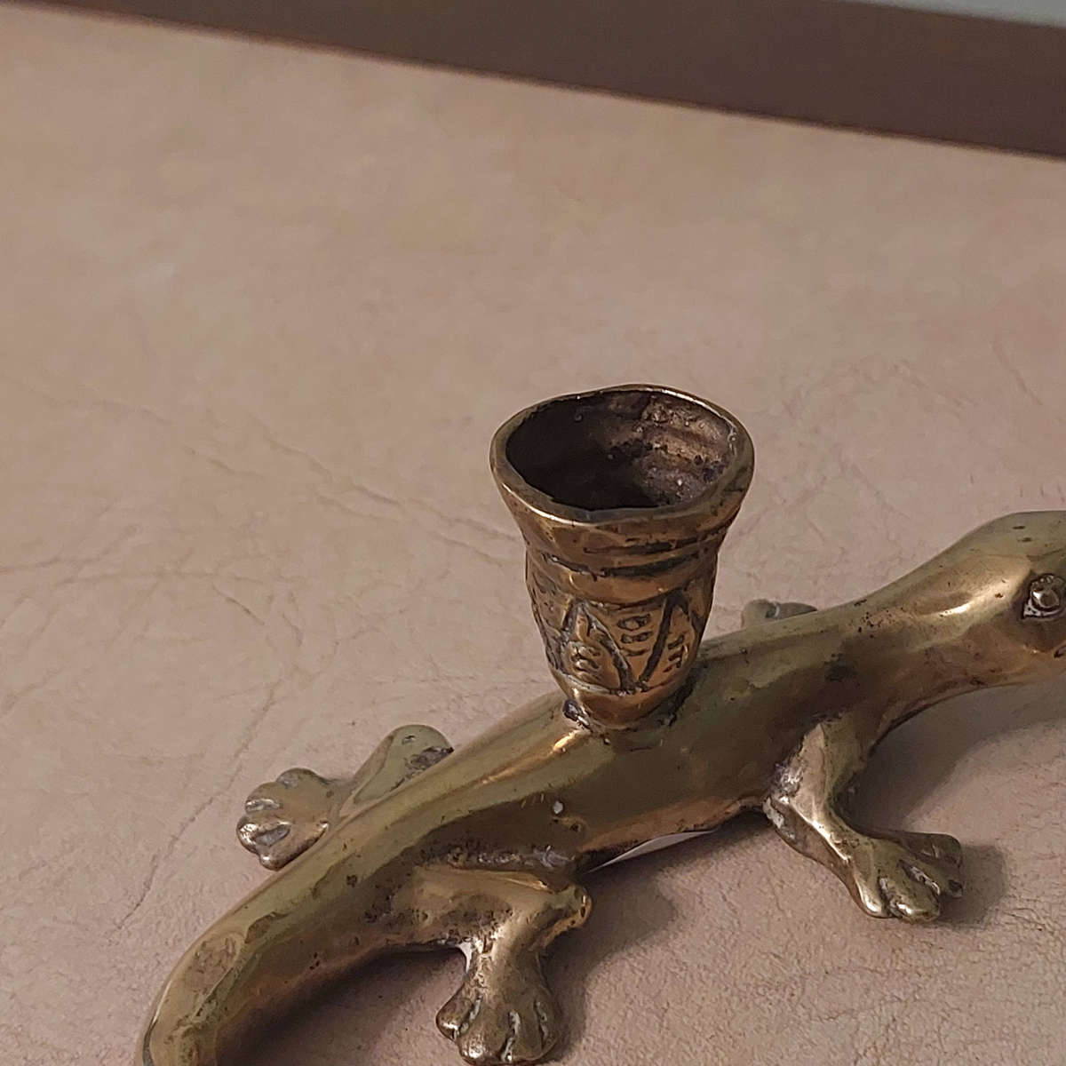 Brass Lizzard Candle Stick holders ×2