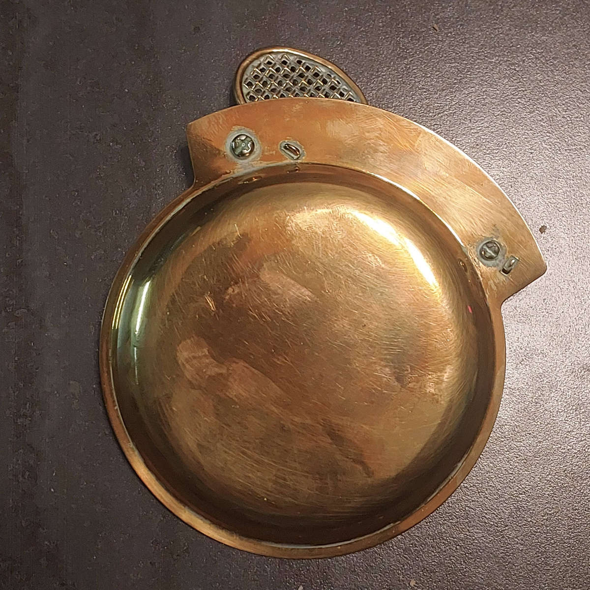 Vintage Brass Tennis Racquet Coin Trinket Dish