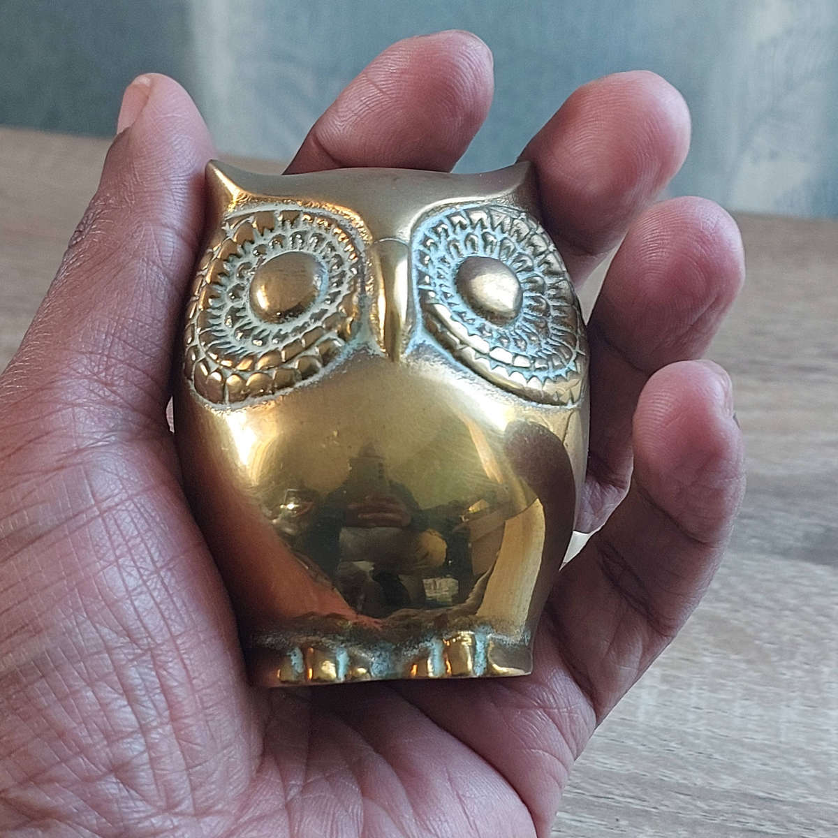 Vintage Brass Owl Figurines x2