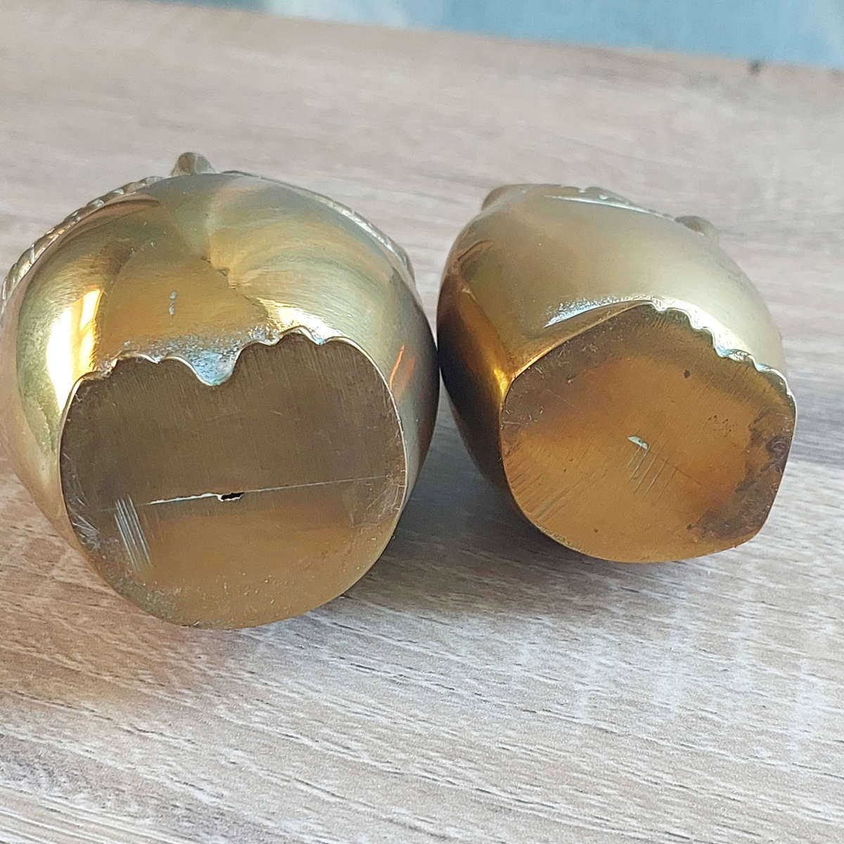 Vintage Brass Owl Figurines x2