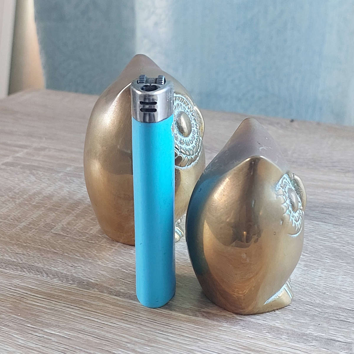 Vintage Brass Owl Figurines x2