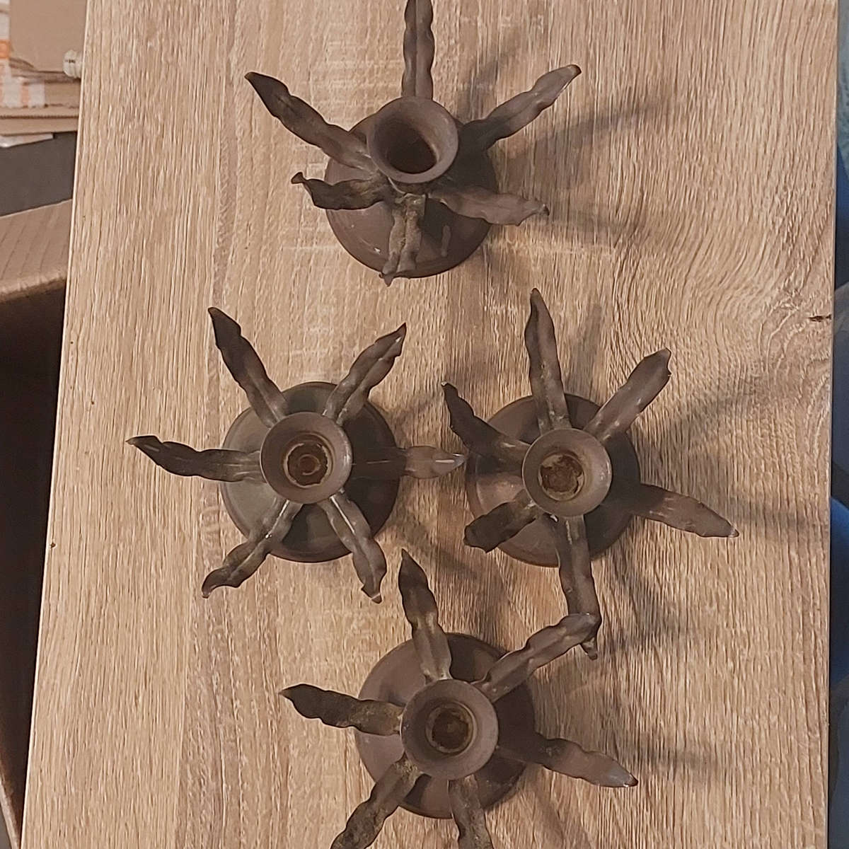 Royal Sable Copperware Candle Holders x4