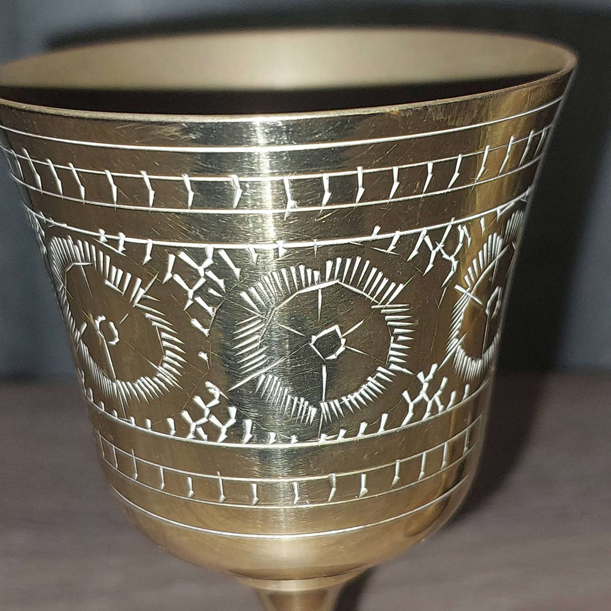 Etched Brass Goblets