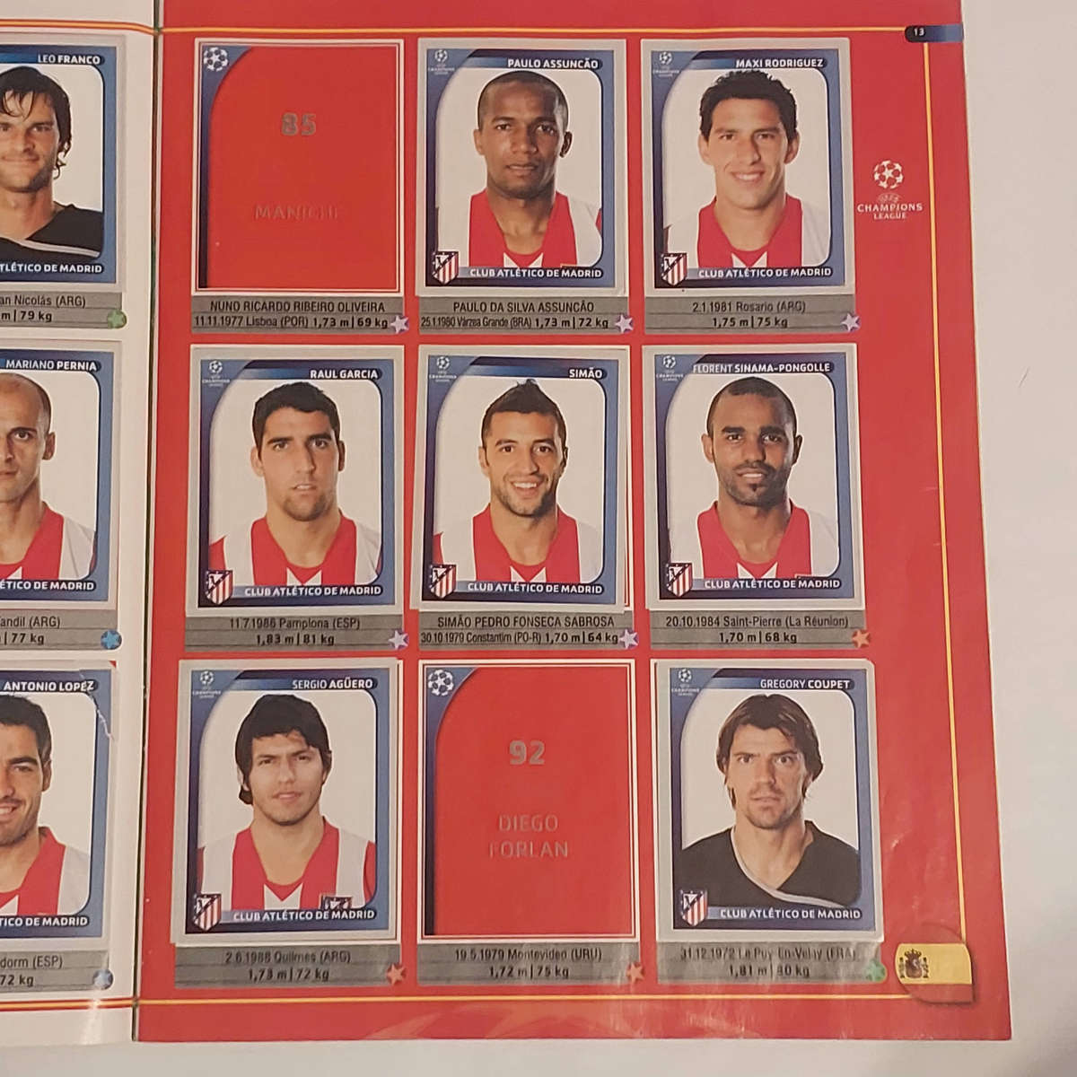 Panini UEFA Champions League 2008 2009 sticker album INCOMPLETE