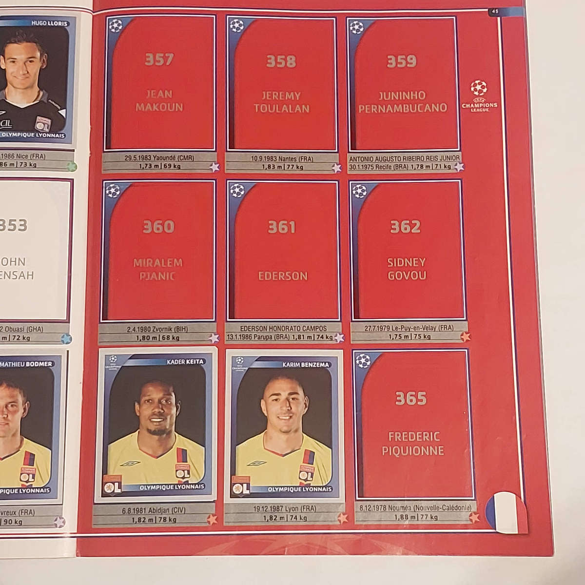 Panini UEFA Champions League 2008 2009 sticker album INCOMPLETE