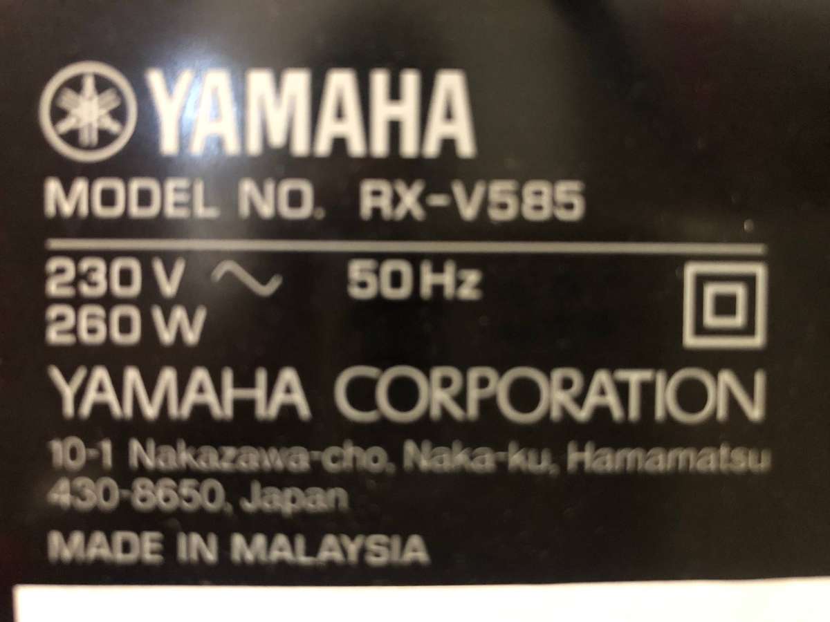 Yamaha RX-V585 AV Receiver - 7.2 Channel Home Theatre Amplifier