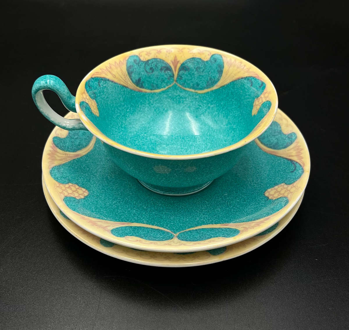Wedgewood Tea Trio - Turquoise and yellow