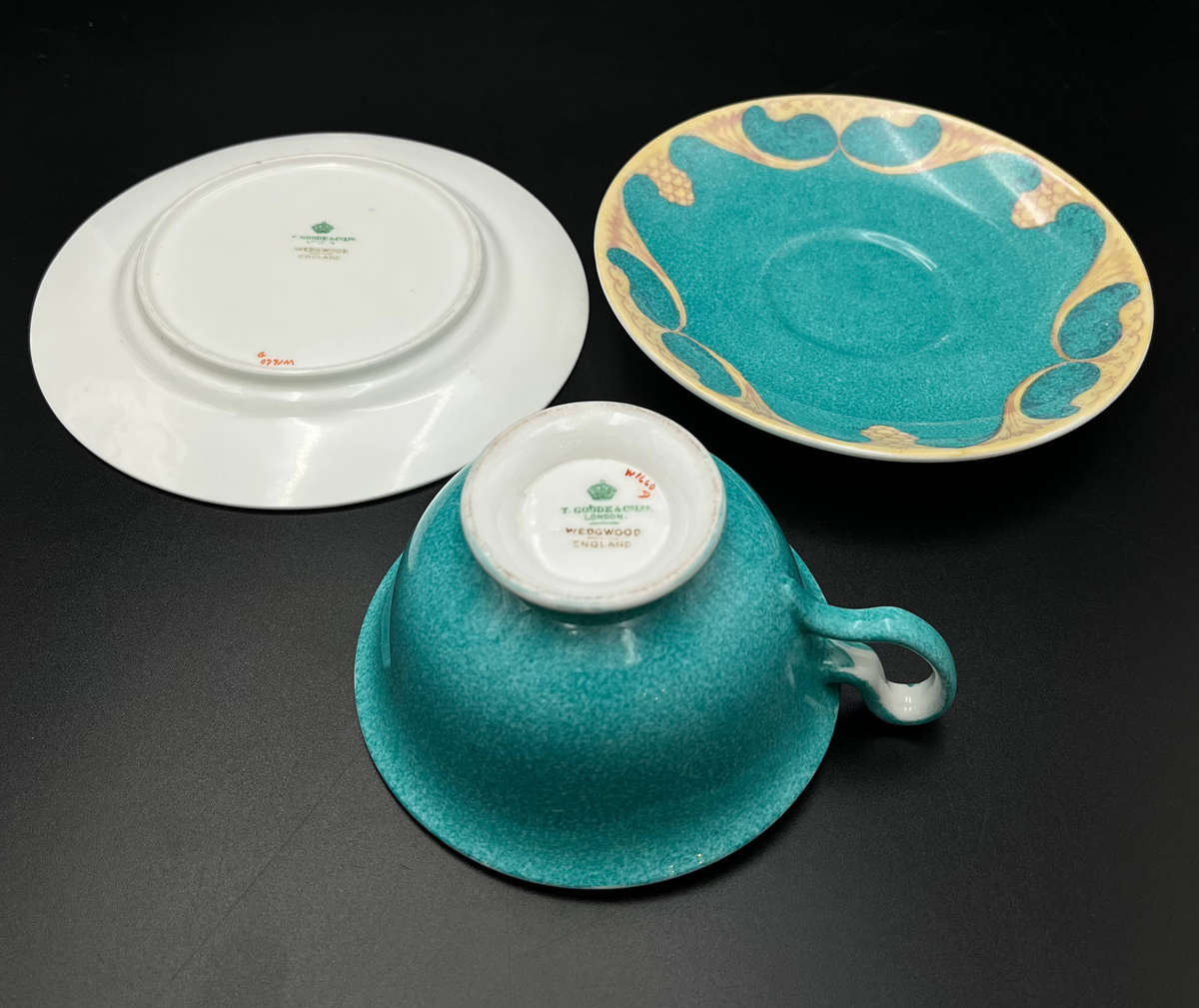 Wedgewood Tea Trio - Turquoise and yellow