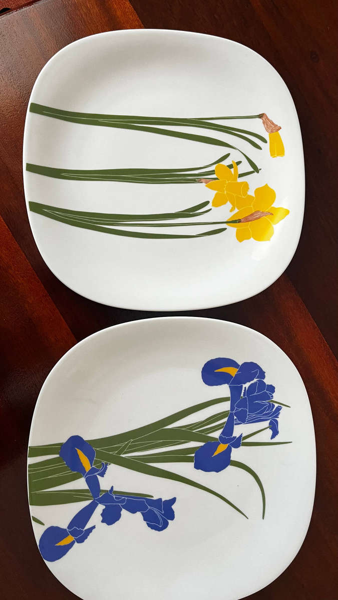 Vintage Block Langenthal "Floral Portraits" Dinner Plates (Set of 2)