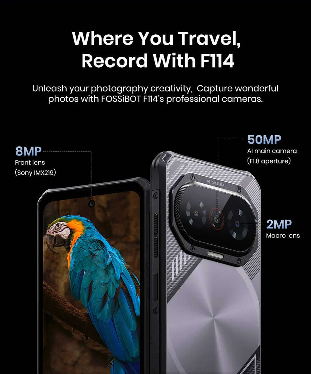 Fossibot F114 Rugged Smartphone | 6GB RAM | 128GB Storage | Waterproof | Dual SIM