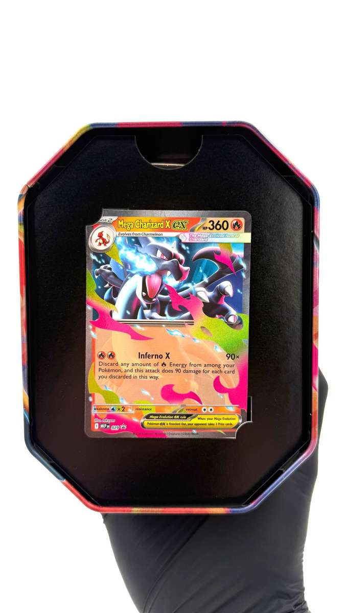 Pokemon TCG- Mega charizard X ex - empty tin + promo card
