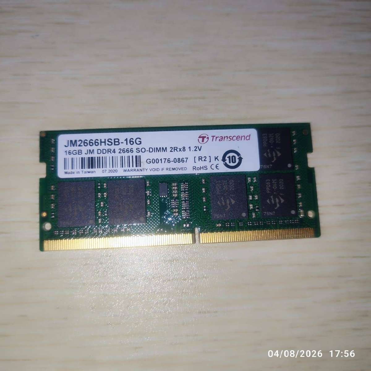 Transcend JetRam JM2666HSB-16G SO-DIMM 16GB DDR4 2666MHz Laptop RAM Module