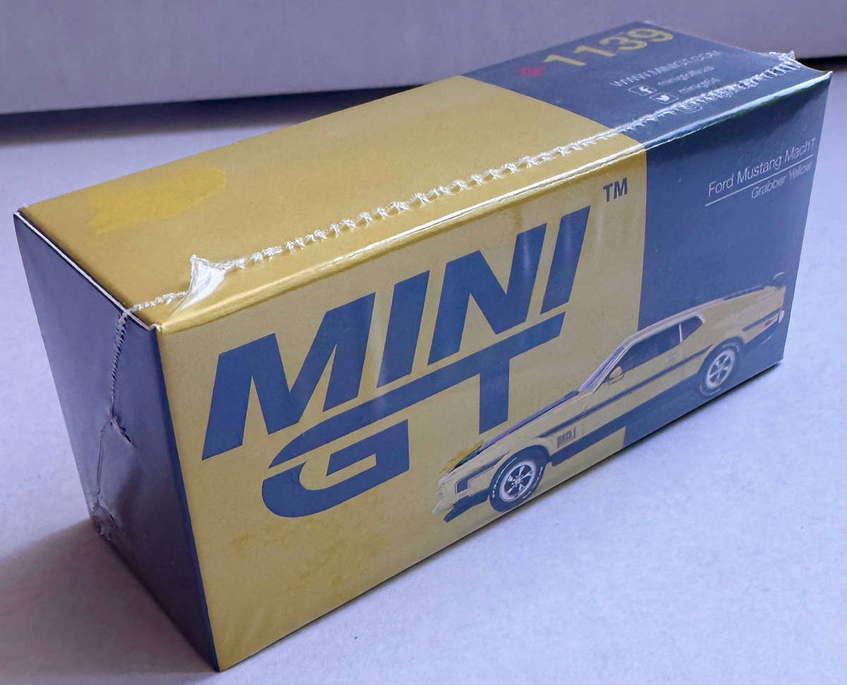 Mini GT #1139 - Ford Mustang Mach 1 (Grabber Yellow) - Premium 1/64 scale model