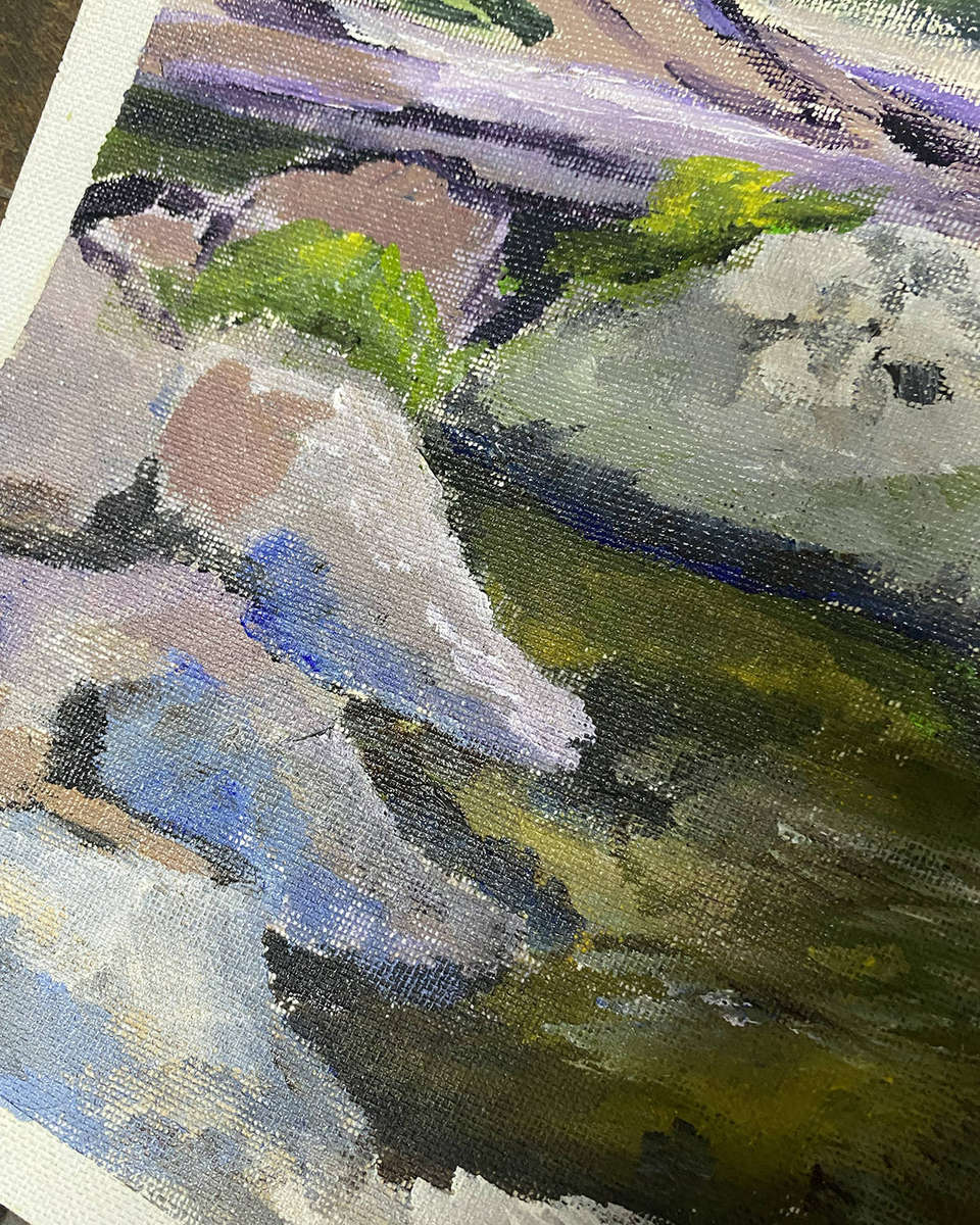 Landscape river painting