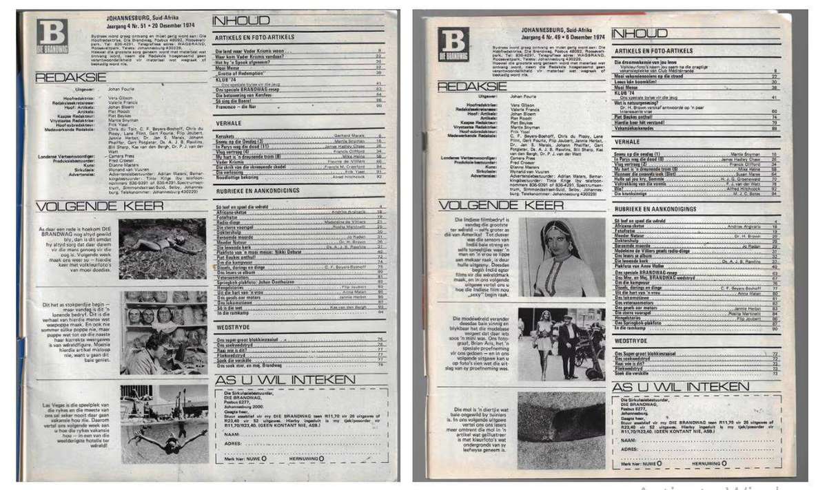 Lot of 10 Brandwag Magazines see scans