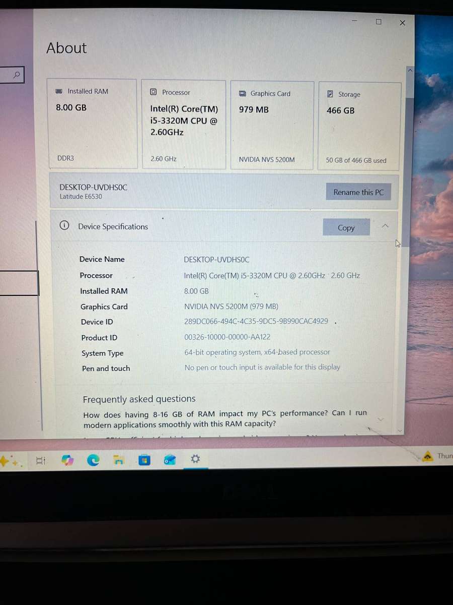 Dell Latitude E6530 i5 laptop - secondhand