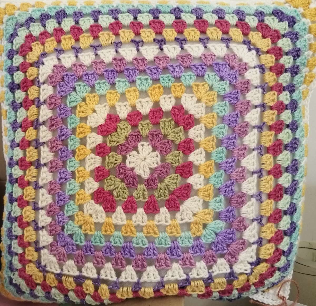 Hand Crochet Boho Cushion with Inner
