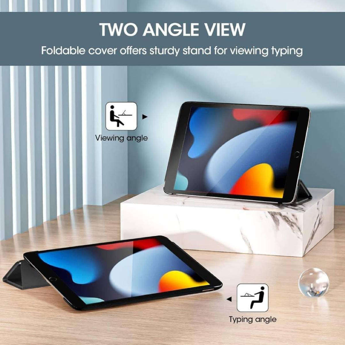 AW Protective Case for iPad 10.2", Air/Pro 10.5", with Pencil Holder | Tri-Fold Stand Cover
