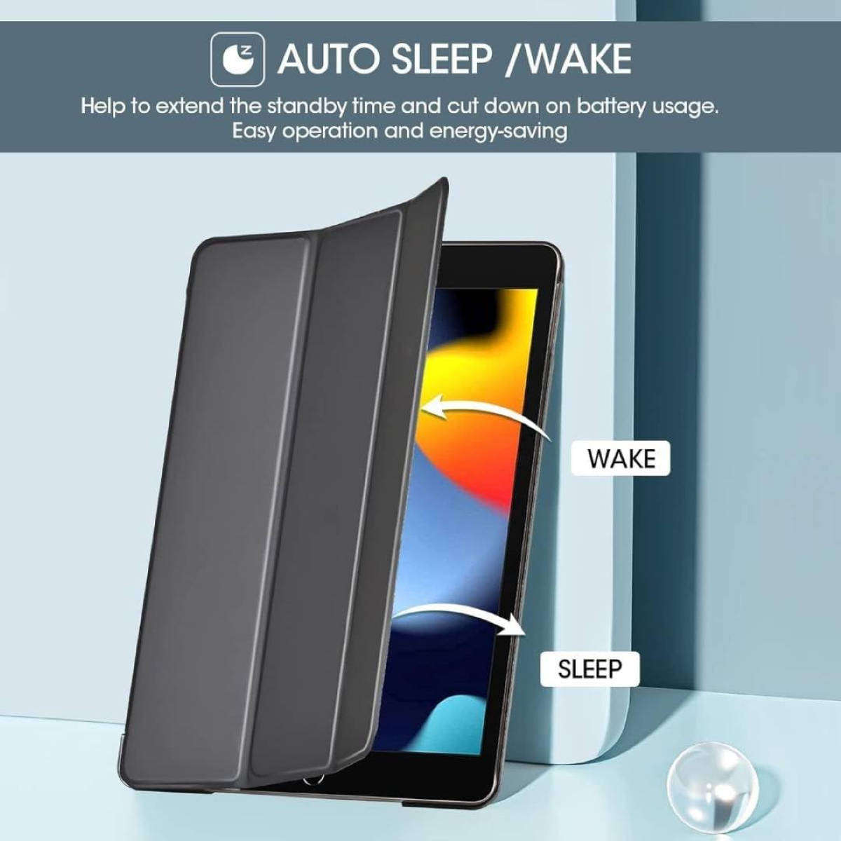 AW Protective Case for iPad 10.2", Air/Pro 10.5", with Pencil Holder | Tri-Fold Stand Cover