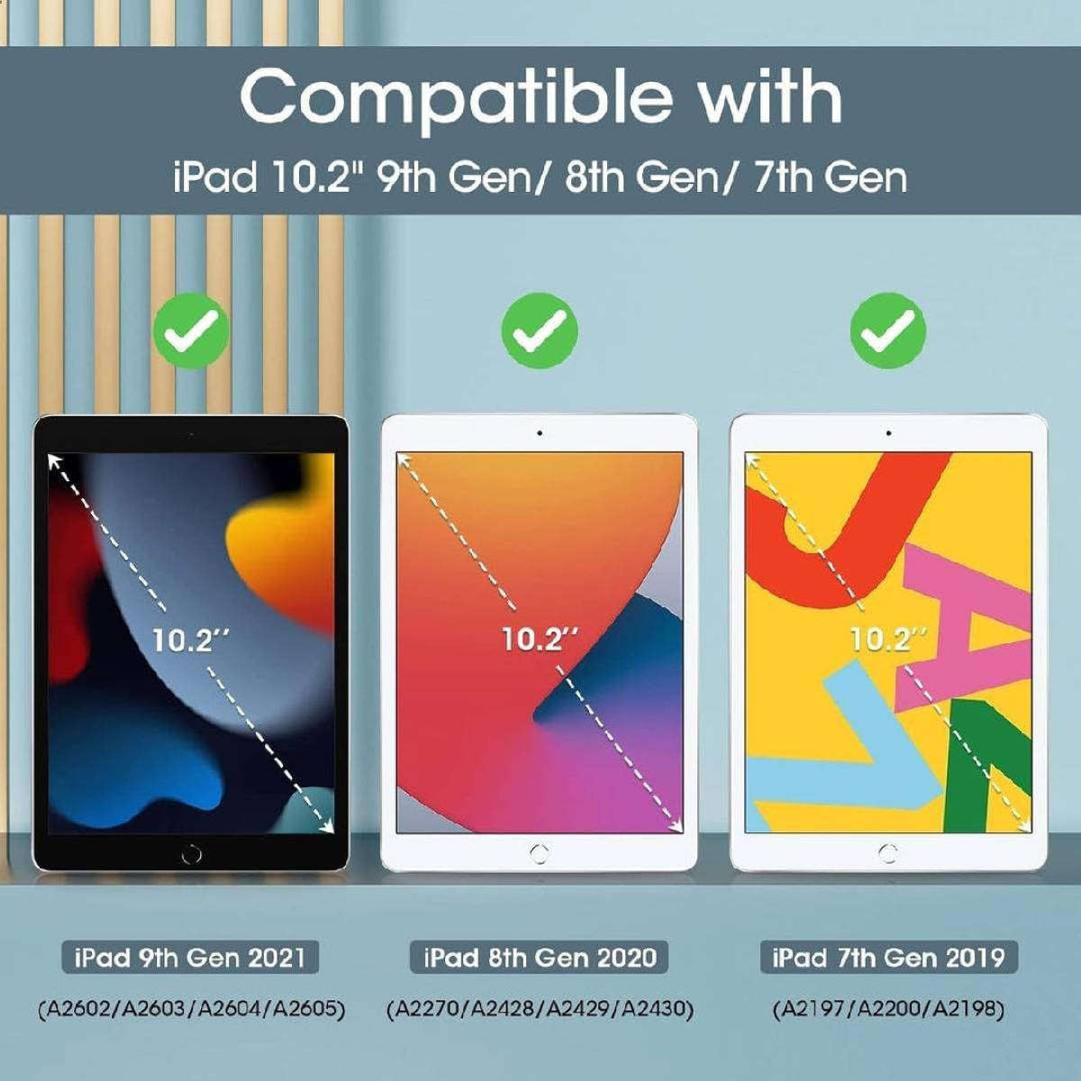 AW Protective Case for iPad 10.2", Air/Pro 10.5", with Pencil Holder | Tri-Fold Stand Cover