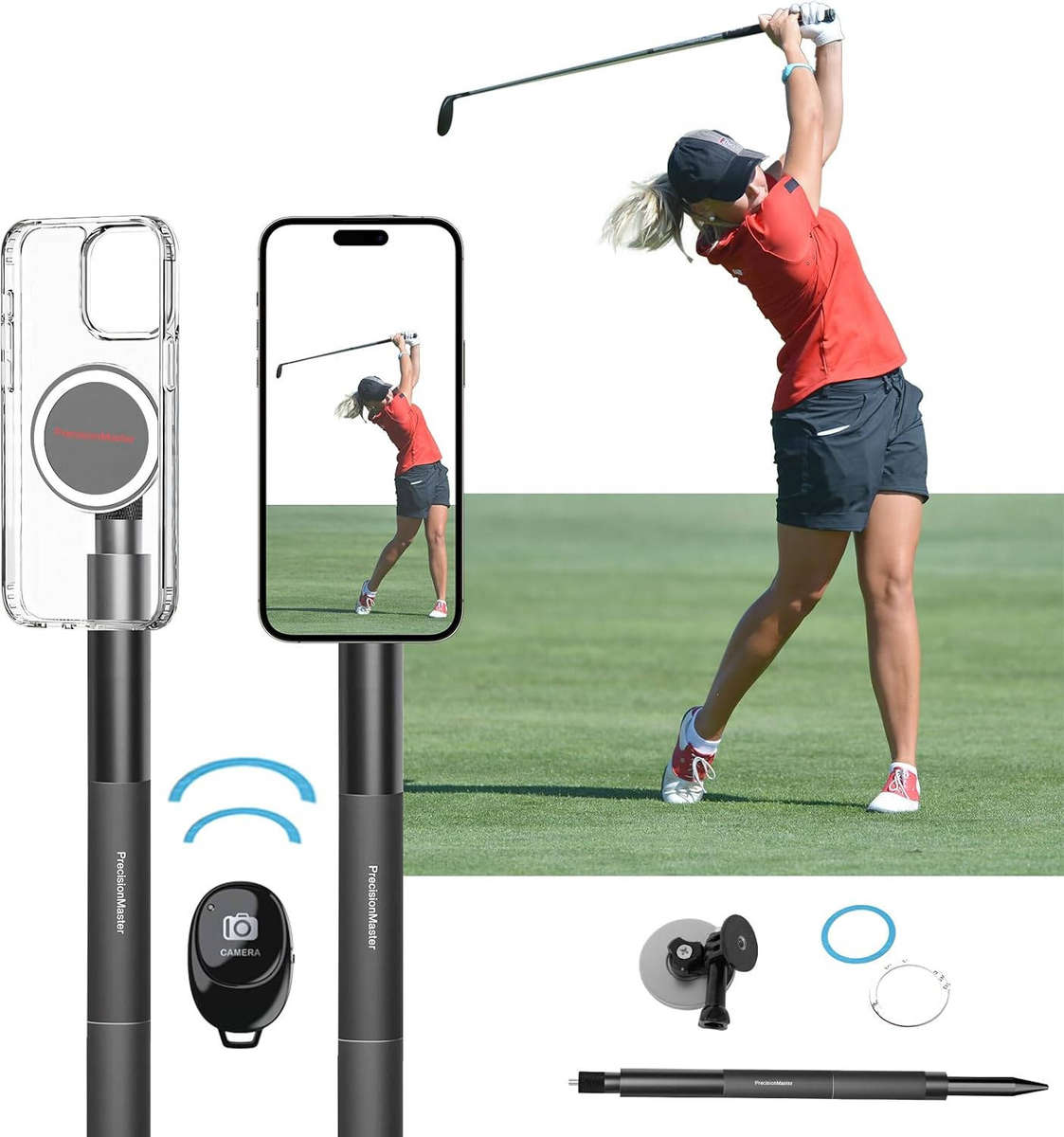 VIPLATINA VF11 Bluetooth Camera Remote Shutter, Black, Compact, for Smartphone, with LED Power Light