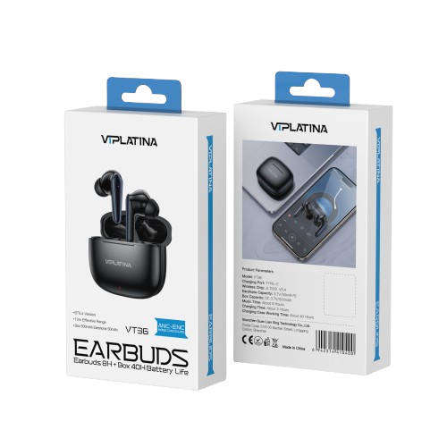 VIPLATINA VT36 True Wireless Earbuds, ANC Active Noise Cancellation, ENC Dual-Mic Call Noise Cancel
