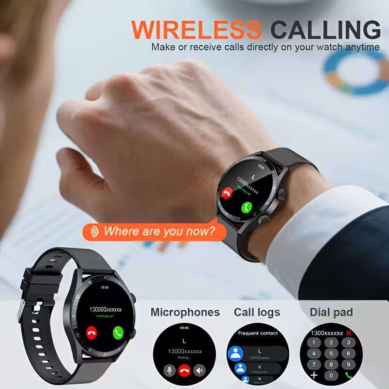 The 2026 New Classic Smartwatch Features an HD Touchscreen, Wireless Calling, Message Notifications,