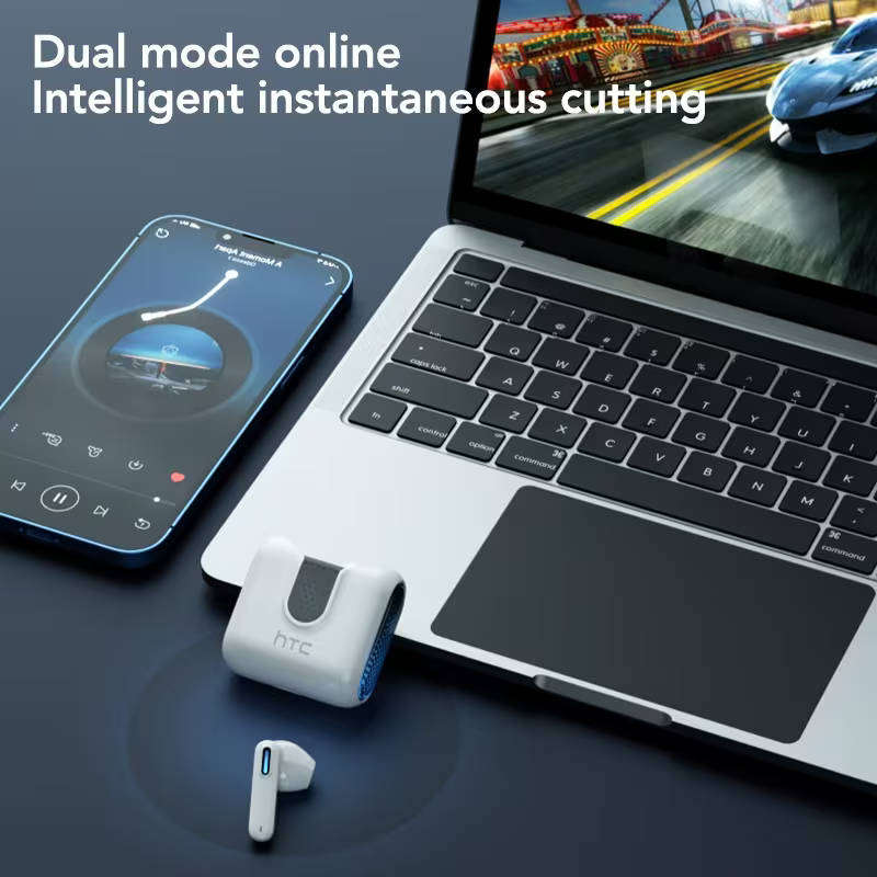 HTC NE49 TWS Wireless Earbuds  Bluetooth 6.0, 131-Language Translator, LED Display - Android iPhone