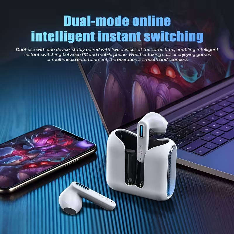 HTC NE49 TWS Wireless Earbuds  Bluetooth 6.0, 131-Language Translator, LED Display - Android iPhone