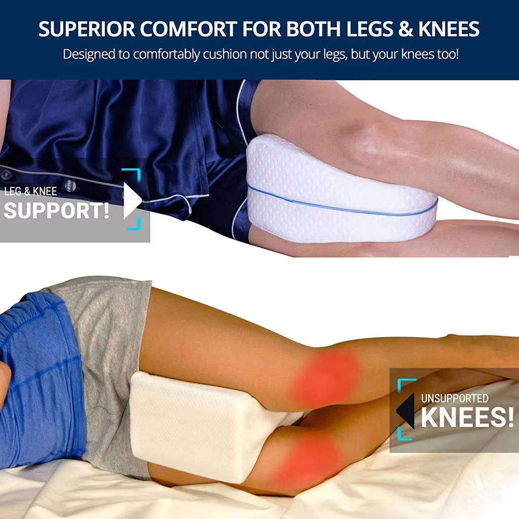 Memory Foam Leg Pillow for Side Sleeping, 23 x 24.5 x 13.5 cm