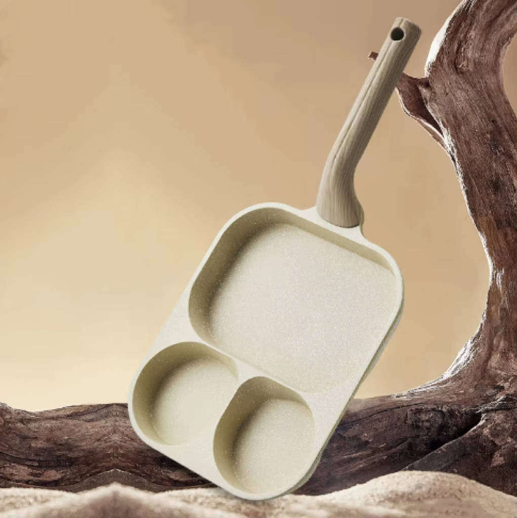 3-in-1 Sectional Non-Stick Breakfast Frying Pan 40.5x19.5cm