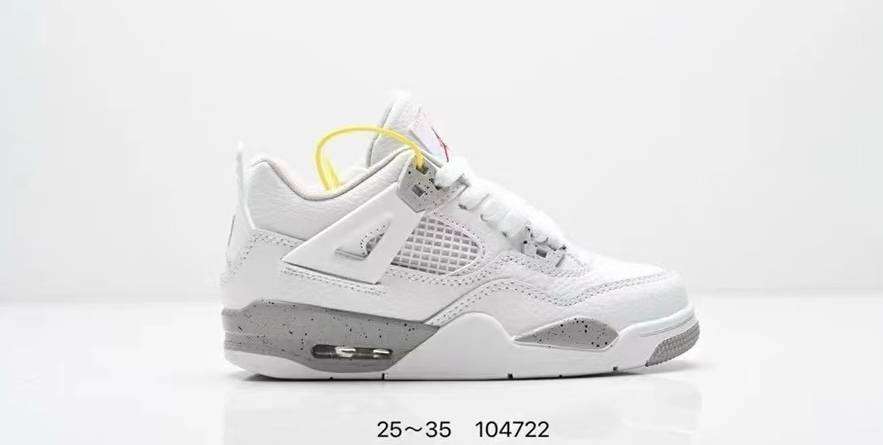 Kids Nike Air Jordan 4 Retro (White Oreo) Sneakers