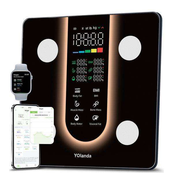 Yolanda Bluetooth Smart Body Fat Scale with LED Display and App Control