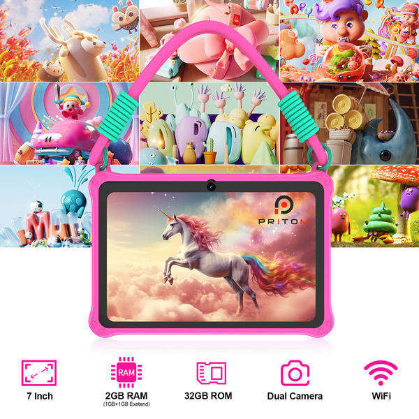 PRITOM Kids Adventure Tablet 7 Pink