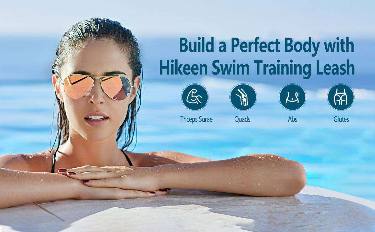 Hikeen Swim Training Belt Strap 4M Tether Strap for Stationary Swimming