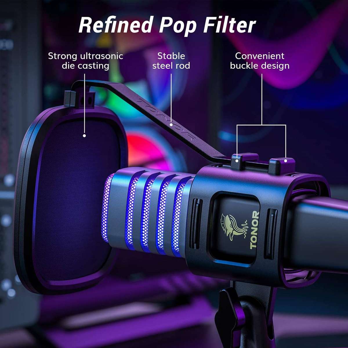 TONOR TC30 USB Cardioid Mic with Stand, Filter, Shock Mount, Gaming & streaming