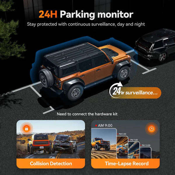 WOLFBOX G900 TriPro Dash Cam - 4K Front + 2.5K Rear + 1080P Cabin Cameras