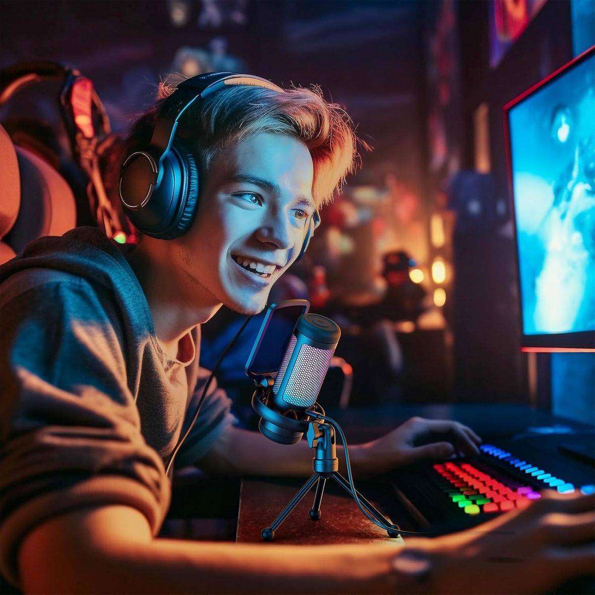 TONOR Gaming Mic, USB Microphone for PC Computer, Cardioid Condenser Mic
