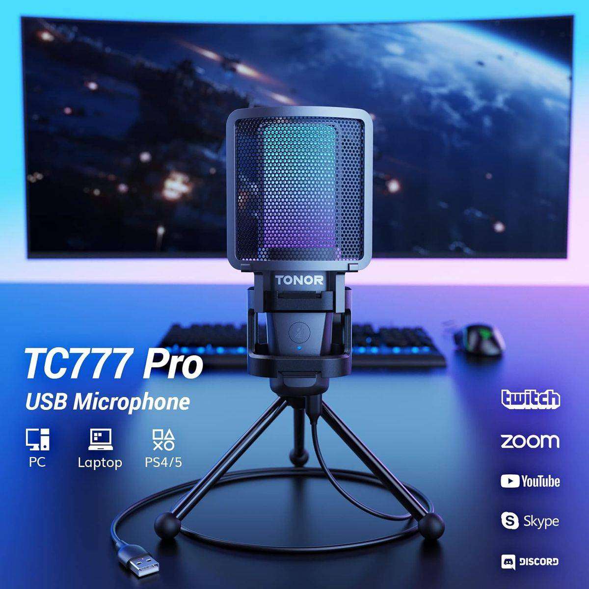 TONOR TC30 USB Cardioid Mic with Stand, Filter, Shock Mount, Gaming & streaming