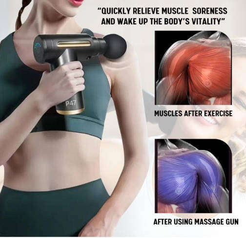 P47. Mini Massage Gun Deep Tissue - P47. Portable 6 Speeds Percussion Muscle Massager
