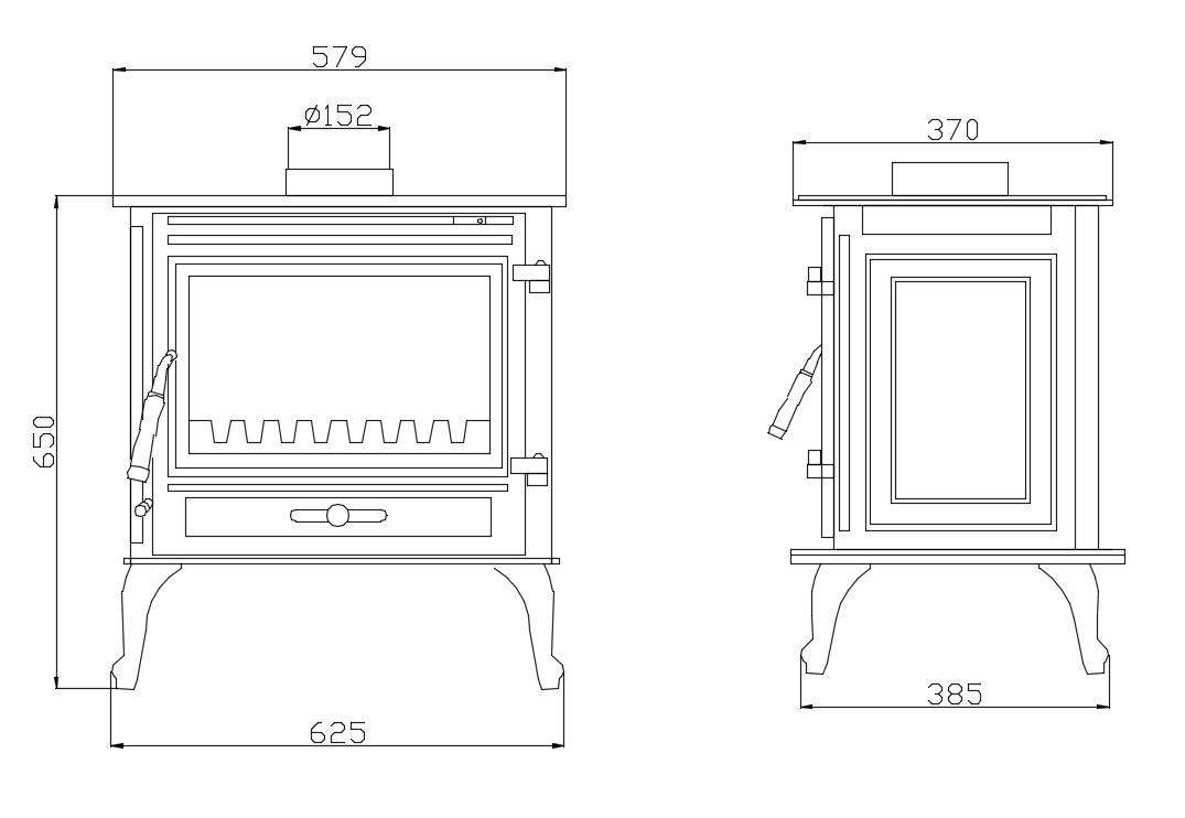 Cali 10Kw Cast Iron Fireplace